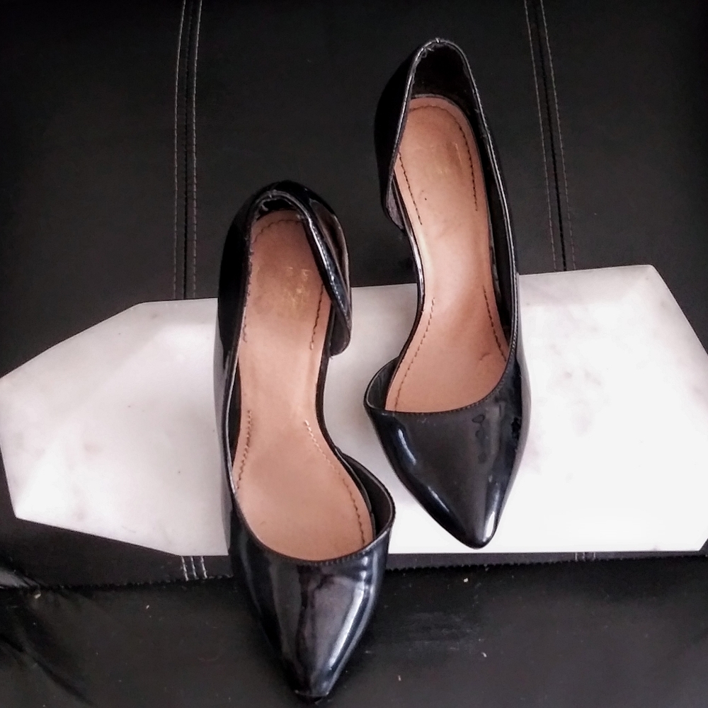 Sexy Shiny SM Black 4inch Heeled Shoes 💋
